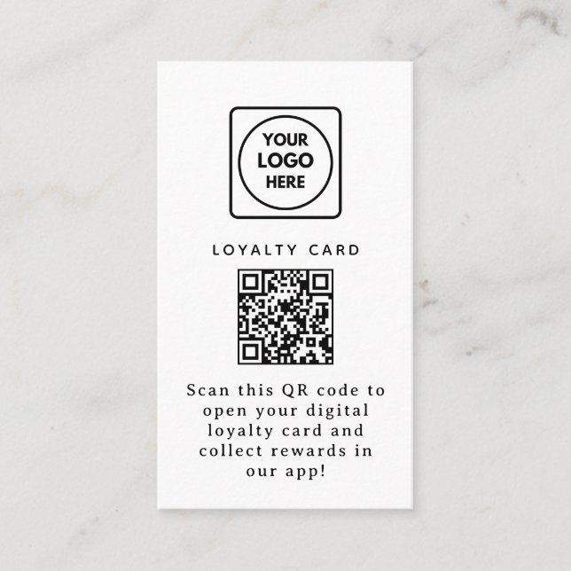 Virtuell QR | Anpassad digital belöningslänk för f Lojalitetskort (Framsida)