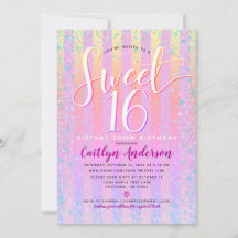 Virtuell Rainbow Ombre Sweet 16 Birthday Girly Chi