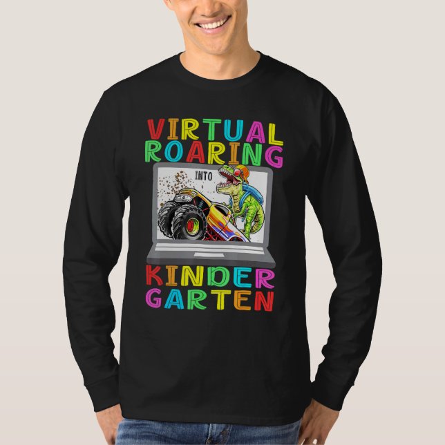 Virtuell Raring Kindergarten Dinosaur T Rex Tillba Shirt (Framsida)