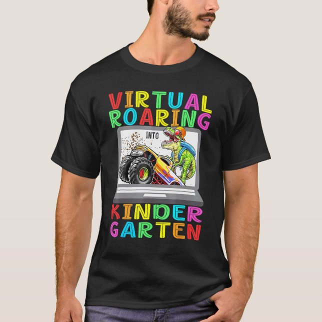 Virtuell Raring Kindergarten Dinosaur T Rex Tillba Shirt (Framsida)