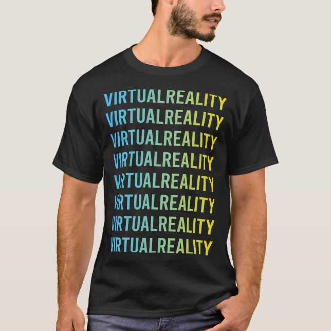 Virtuell realitet för blå Gult VR T Shirt (Framsida)