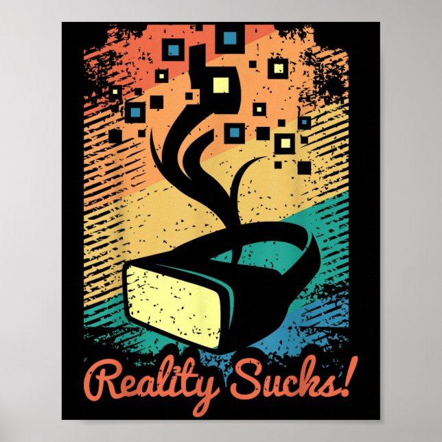 Virtuell realitet grafik Retro-grafik med hög spän Poster (Framsidan)