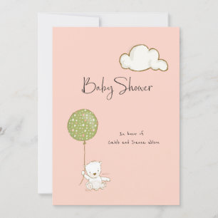 Virtuell Rosa för babystövel Bear Girl Peach Spara Datumet