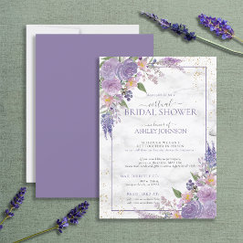 Virtuell Shower för Blommigten Rustic Lavender Lil Inbjudningar
