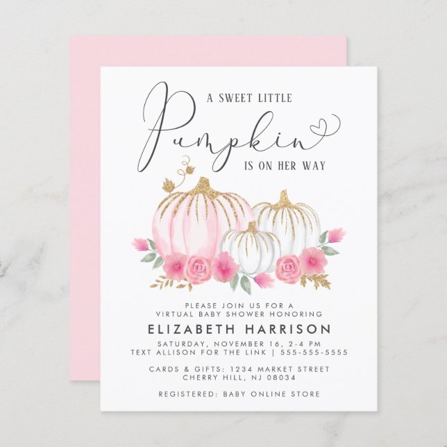 Virtuell Shower för budgetpumpa Blommigt Flicka (Fram/baksida)