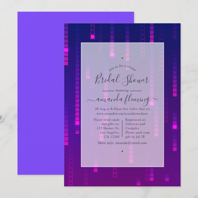 Virtuell Shower Inbjudningar (Fram/baksida)