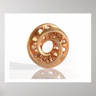 Virtuell skulptur Moebius Bright Guld B Poster