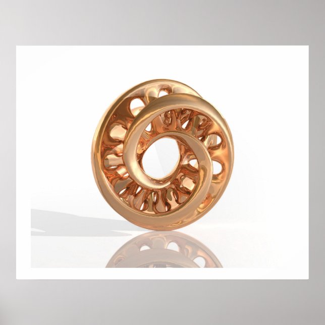 Virtuell skulptur Moebius Bright Guld B Poster (Framsidan)