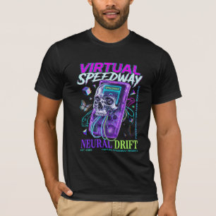 Virtuell Speedway Neural Drift Cyberpunk Spelkonst T Shirt