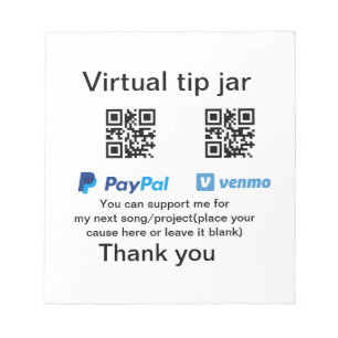 Virtuell spets burk q eller penningdonation PayPal Anteckningsblock