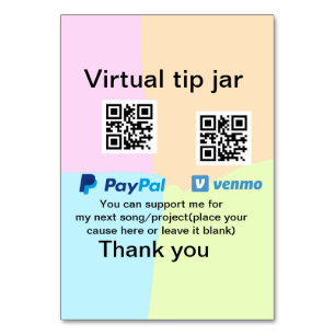Virtuell spets burk q eller penningdonation PayPal Bordsnummer