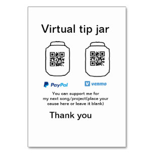 Virtuell spets burk q eller penningdonation PayPal Bordsnummer