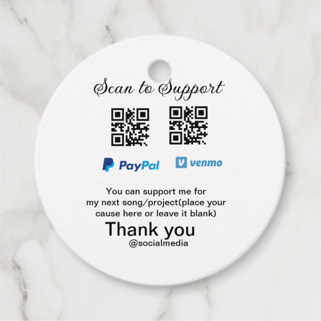 Virtuell spets burk q eller penningdonation PayPal Gåvor Etiketter (Framsida)