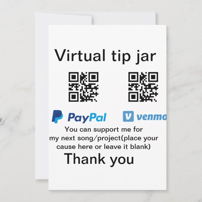 Virtuell spets burk q eller penningdonation PayPal Inbjudningar (Framsida)