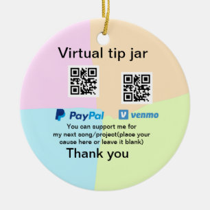 Virtuell spets burk q eller penningdonation PayPal Julgransprydnad Keramik