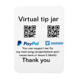 Virtuell spets burk q eller penningdonation PayPal Magnet