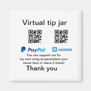 Virtuell spets burk q eller penningdonation PayPal Magnet