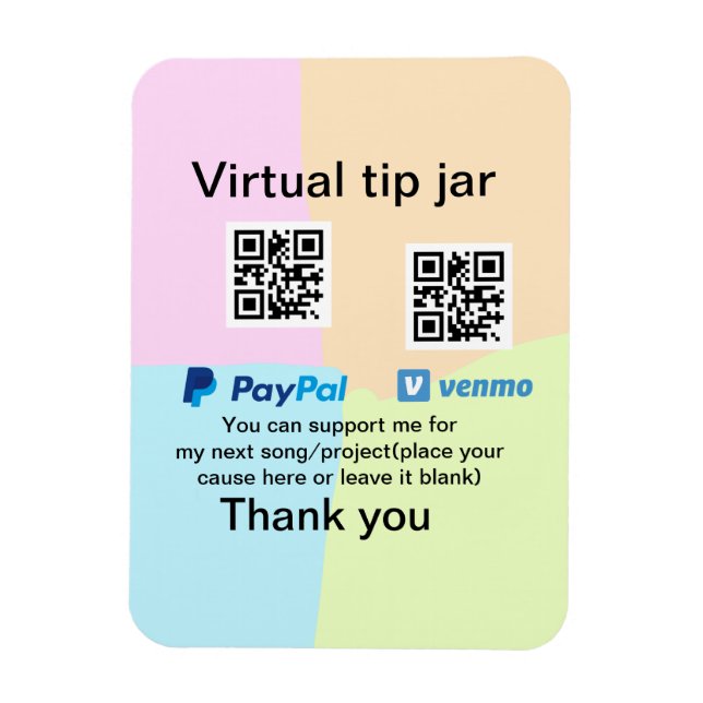 Virtuell spets burk q eller penningdonation PayPal Magnet (Vertikal)