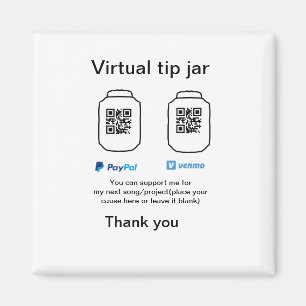Virtuell spets burk q eller penningdonation PayPal Magnet
