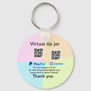 Virtuell spets burk q eller penningdonation PayPal Nyckelring