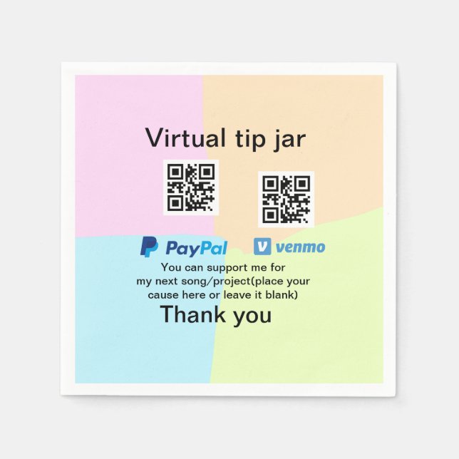 Virtuell spets burk q eller penningdonation PayPal Pappersservett (Framsidan)