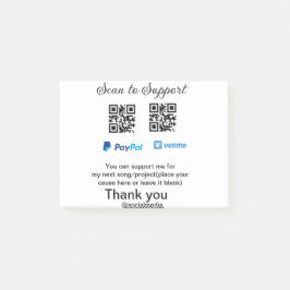 Virtuell spets burk q eller penningdonation PayPal Post-it Block