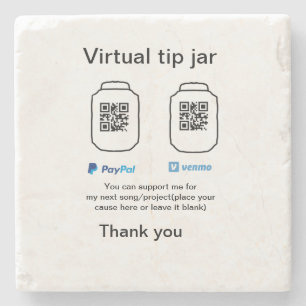 Virtuell spets burk q eller penningdonation PayPal Stenunderlägg