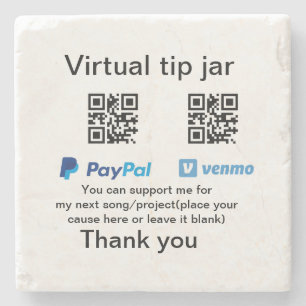 Virtuell spets burk q eller penningdonation PayPal Stenunderlägg