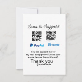 Virtuell spets burk q eller penningdonation PayPal Tack Kort