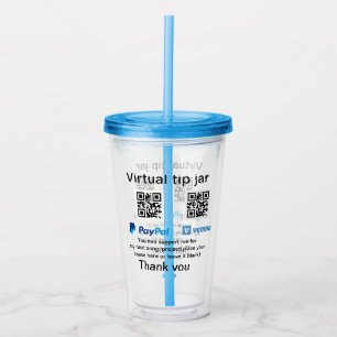 Virtuell spets burk q eller penningdonation PayPal Take Away Mugg