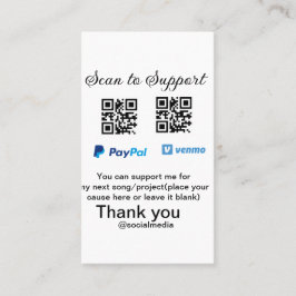 Virtuell spets burk q eller penningdonation PayPal Visitkort