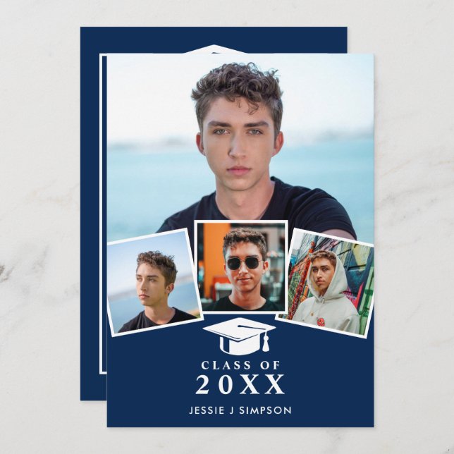 Virtuell Studentfest för foto Inbjudningar (Fram/baksida)