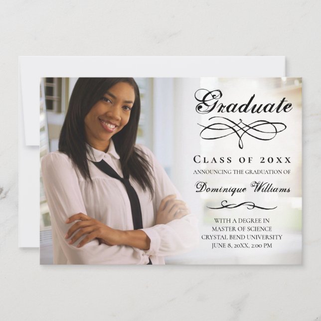 Virtuell Studentfest för fotoskript i elegant Inbjudningar (Framsida)