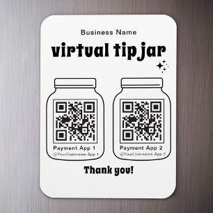 Virtuell Tip Burk med 2 QR-kod Magnet