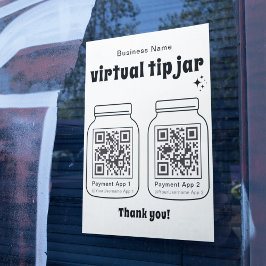 Virtuell Tip Burk med 2 QR-kod Poster