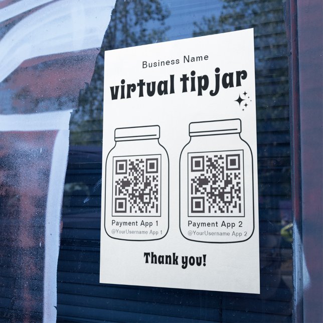 Virtuell Tip Burk med 2 QR-kod Poster (Skapare uppladdad)