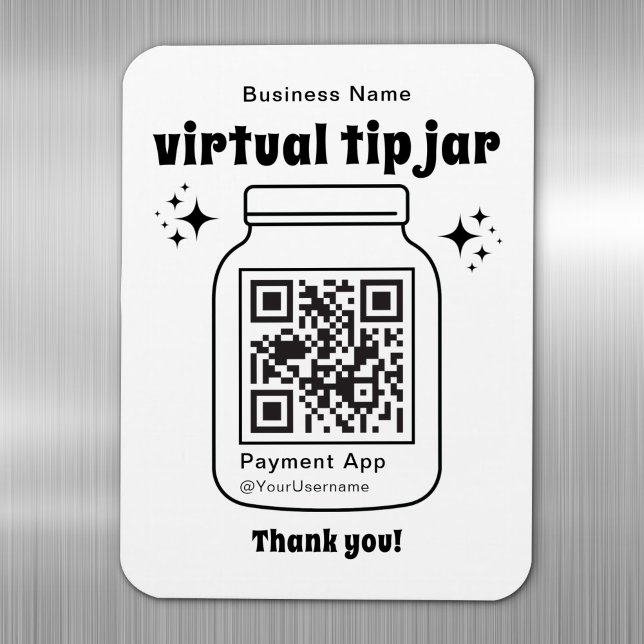 Virtuell Tip Burk med QR-kod Magnet (Skapare uppladdad)
