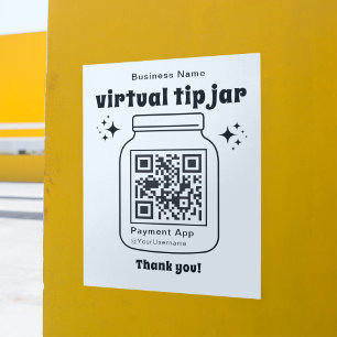 Virtuell Tip Burk med QR-kod Poster