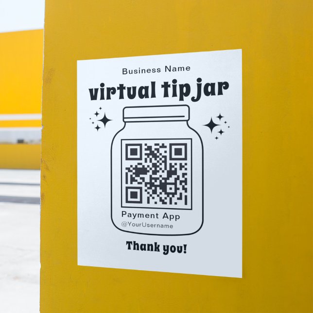 Virtuell Tip Burk med QR-kod Poster (Skapare uppladdad)