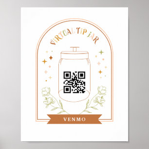 Virtuell Tip Burk Scan QR Code Pengarar App Betaln Poster