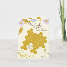 Virtuell vattenfärg Golden Mamma till Bee Baby Sho Inbjudan