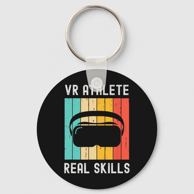Virtuell Verklighet Atlet nörd spelare Retro Vr Ga Nyckelring (Framsida)