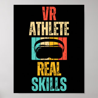 Virtuell Verklighet Atlet nörd spelare Retro Vr Ga Poster
