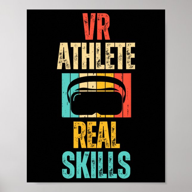 Virtuell Verklighet Atlet nörd spelare Retro Vr Ga Poster (Framsidan)