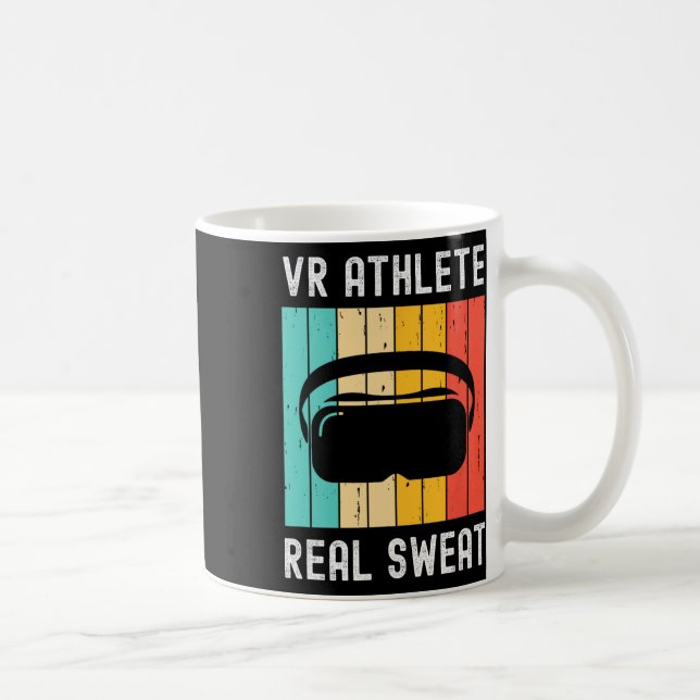 Virtuell Verklighet Atlet Nörd Spelare Retro Vr Sp Kaffemugg (Höger)