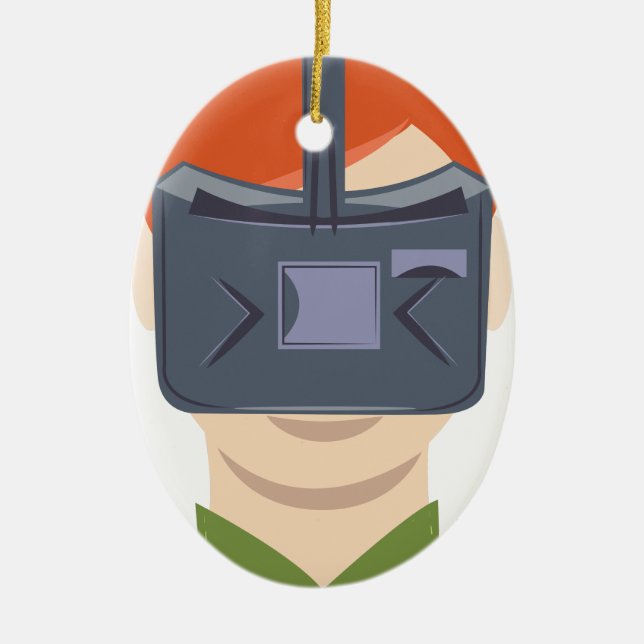 Virtuell verklighet julgransprydnad keramik (Framsidan)