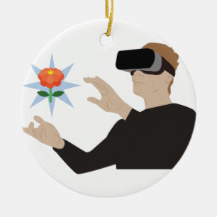 Virtuell verklighet julgransprydnad keramik