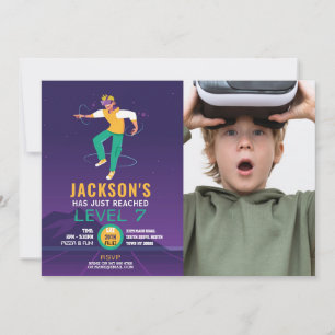 Virtuell verklighet VR Digital Gaming Gamer Photo Inbjudningar