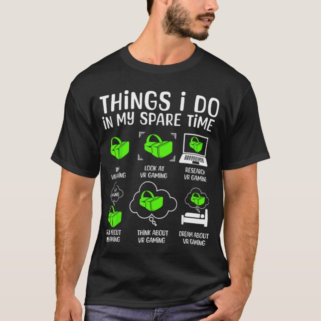 Virtuell verklighet VR för män pojkar spelande spe T Shirt (Framsida)