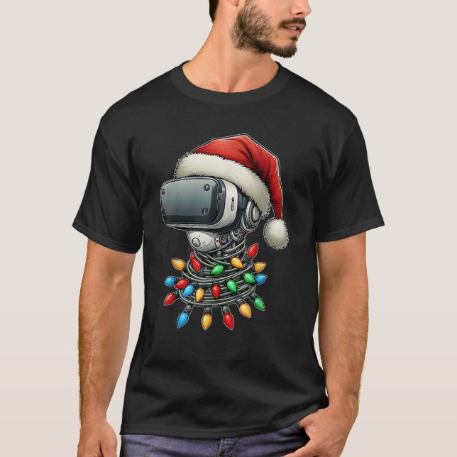 Virtuell verklighet VR Player Video Gaming jul H T Shirt (Framsida)